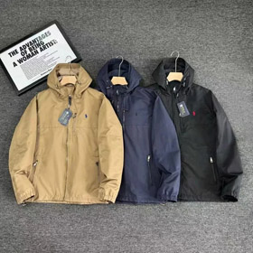 Polo Ralph Lauren solid color hooded zipper long sleeve jacket-4365  
