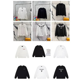 Prada letter print round neck sweatshirt-4400  